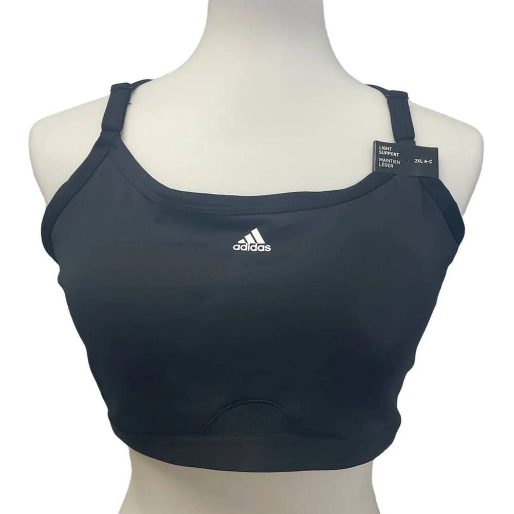 NEW ADIDAS women's support removeable pads training sports bra in black
